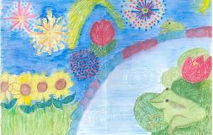 池とカエルと花火 - 中野けい子 