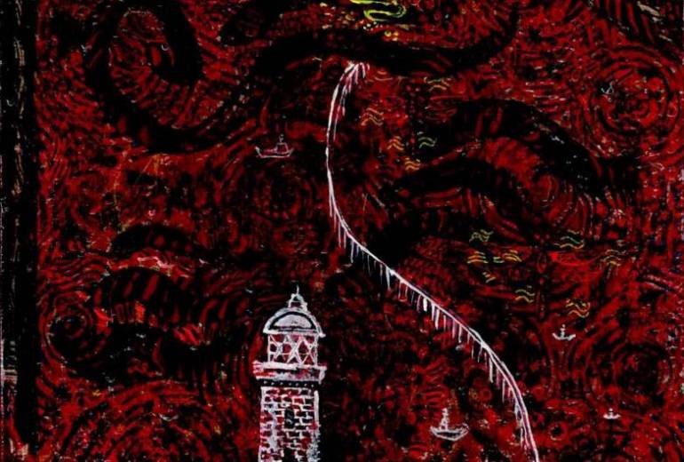 ハート　赤い海