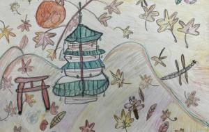 こうよう、五重塔、山並みの秋 - 夢叶 