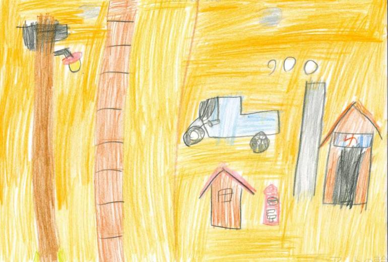 夕焼けの昭和の風景