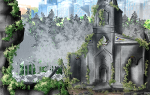 崩れた教会 - シカ