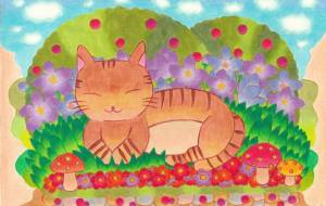 猫の秋のお昼寝 - 風船マナミ 