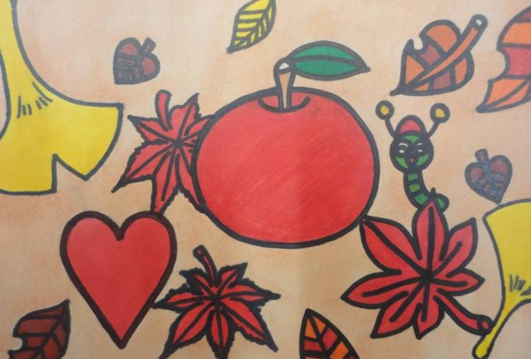 ハート　りんご