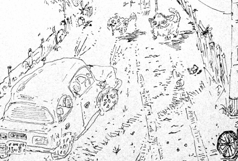 ハート　秋の夕方