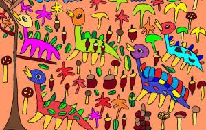 　夕焼け恐竜　 - 工房はんど　mizuki 