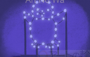 羽を広げるペンギンのイルミネーション - はなもも