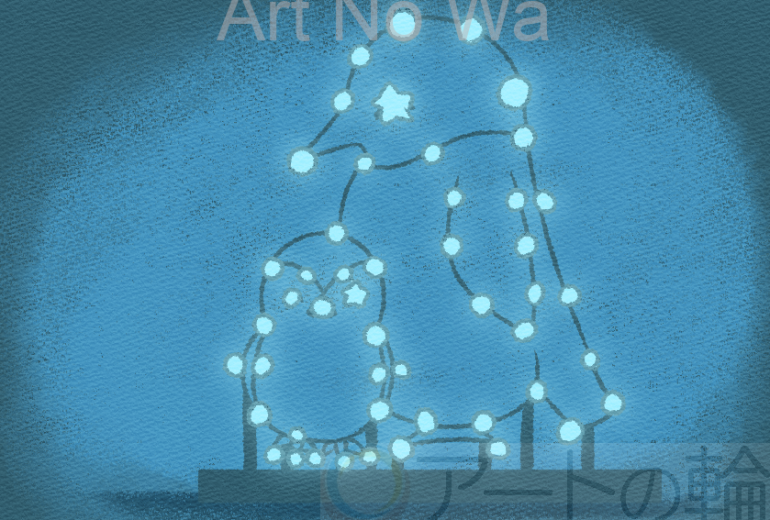 親子ペンギンのイルミネーション