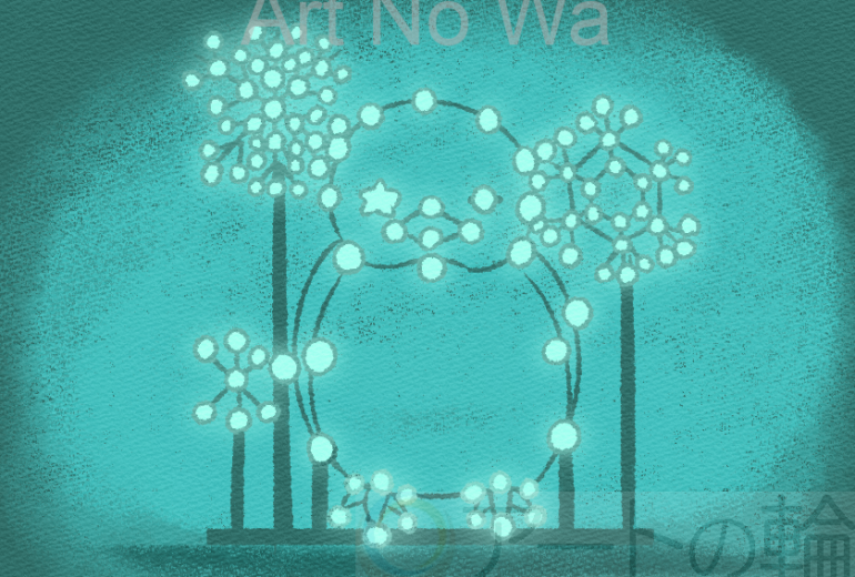 ペンギンと雪のイルミネーション