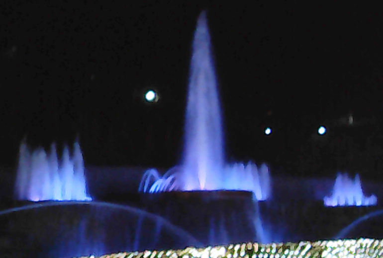 夜の西山公園（噴水)