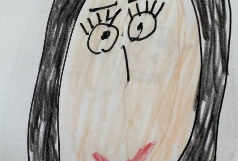 初描きしました女の子描きました外国人さんにウケてます