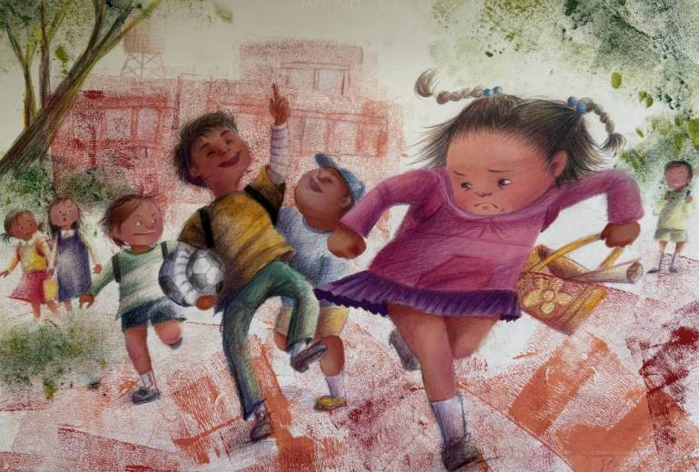 すうちゃんは、まほうの耳　1場面　(絵本)