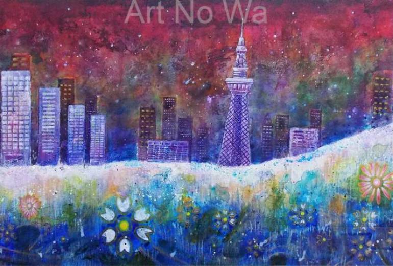 スカイツリーと不思議な背景