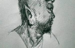 写実的漫画ドローイング作品（山賊鬼） - 真鍋哲地 