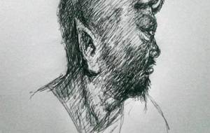 山賊鬼、その2（絵画的ボールペン画ドローイングマンガ） - 真鍋哲地 