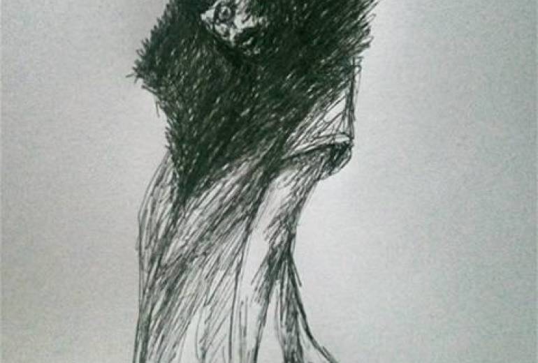 アートドローイングマンガ作品（一つ目妖怪）