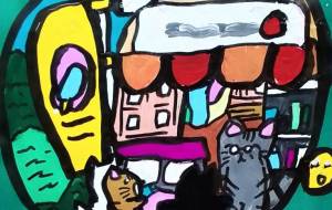 スノードームの中の猫が集まる老舗の駄菓子屋さん - ましゅまろまかろん