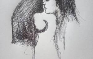 私は君と生きてく(心音アナログドローイングアート作品) - 真鍋哲地