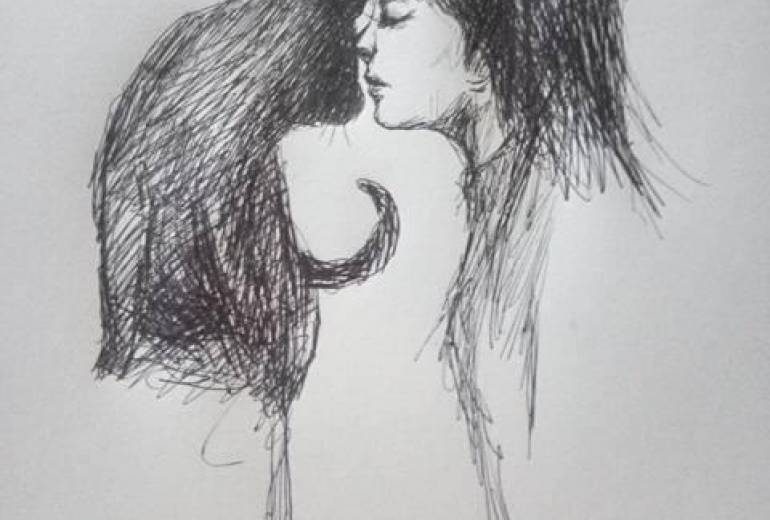 私は君と生きてく（心音アナログドローイングアート作品）