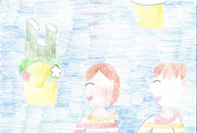 海から見える夕日