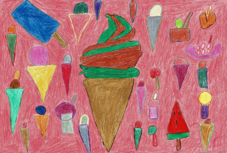 ソフトクリームとたこやき