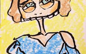 青い服を着た女性 - つし 