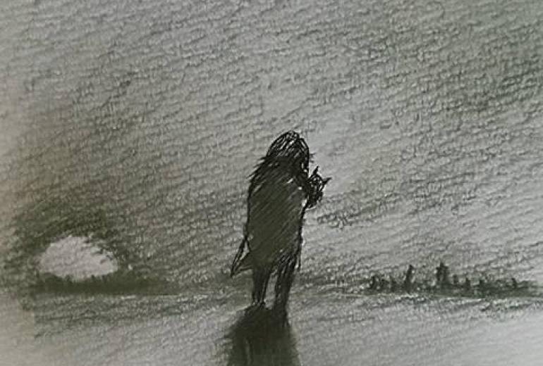 ストリートチルドレン、の子、どこか遠くの空の下（ニャーちゃん、夕暮れが近いよ、帰ろう）