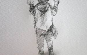 ホームレス、パーカーの聖職者（慈しむ者） - 真鍋哲地 