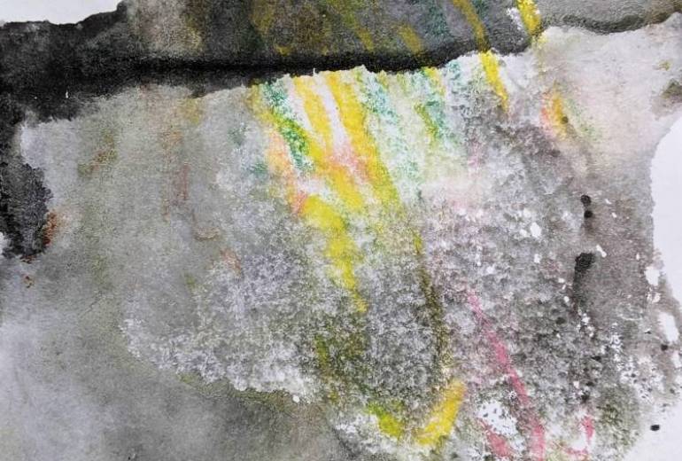 ペインティングナイフと絵の具