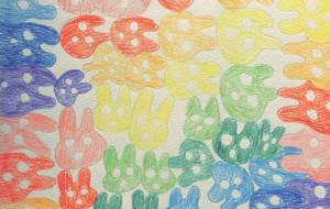 色鉛筆で描いたコネッホ - 黒越瑠香 