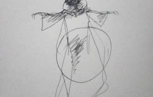 蛍女王、ラフドローイング（世界中の子どもの希望のけなげな灯しびのように - 真鍋哲地 