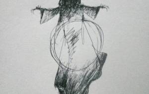 ささやかな平和の灯しび蛍女王（ラフドローイング習作2） - 真鍋哲地 