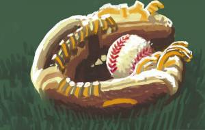 野球グローブとボール - Hagane 