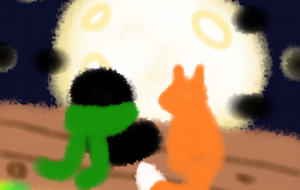 満月と狐 - 生犠の黒緑 優大 