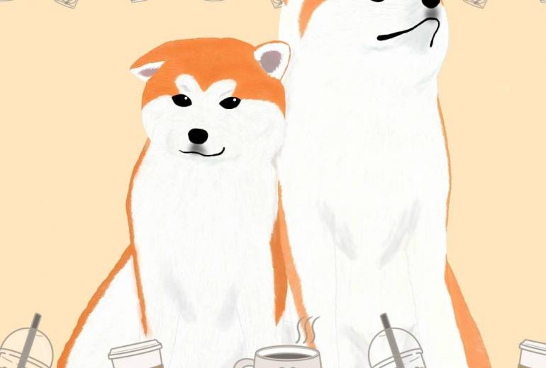 僕たち看板犬！（秋田犬・赤毛）