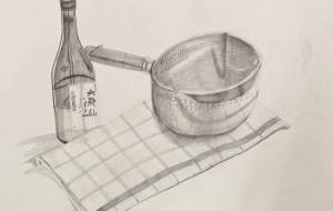 鍋と布巾と酒瓶 - 霙