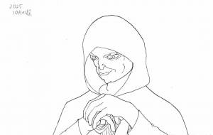 マントを被り杖をつく老人 - 颯士（そうし）晴哉（はるき） 