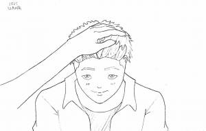 頭を撫でられてる男の子 - 颯士(そうし)晴哉(はるき)