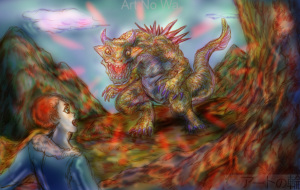 山肌のドラゴン - かせだたかし