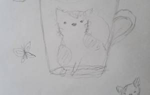 猫を描く練習 - 宇宙水晶 