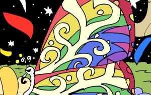 夜に輝く七色の蝶 - ましゅまろまかろん 