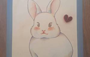 バレンタインデーのうさぎさん - 葉 