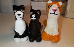 立体シリーズ  三毛猫  黒猫  柴犬 - 繭 