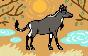 ニルガイ - シマハイエナ 