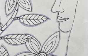 花と女性 - 三谷田あやめ 