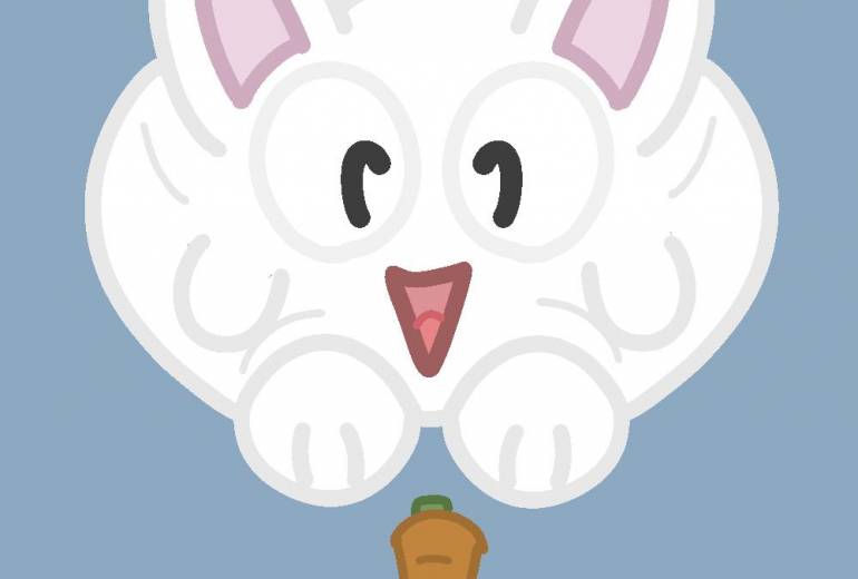 うさぎのぬいぐるみと人参