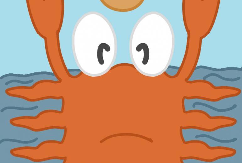 海に泳いでいる蟹