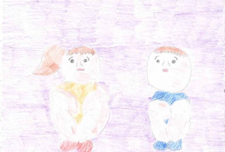 星空を見上げている