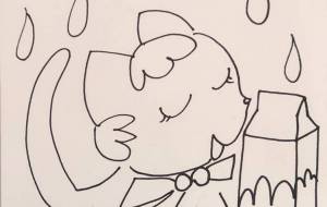 ミルクを飲む猫 - naomi 