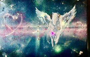 光翔ペガサスとハートの輝き - 光るアートmyo 