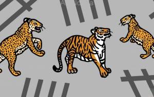 レオポンとベンガルトラ - シマハイエナ 